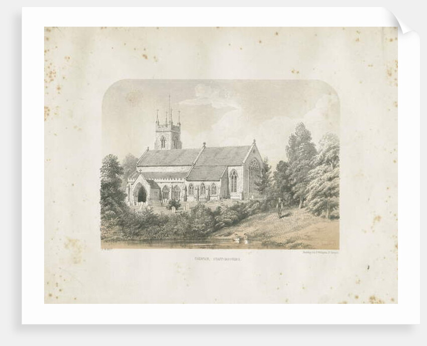 Colwich Church: tinted lithograph, 1857 by School English