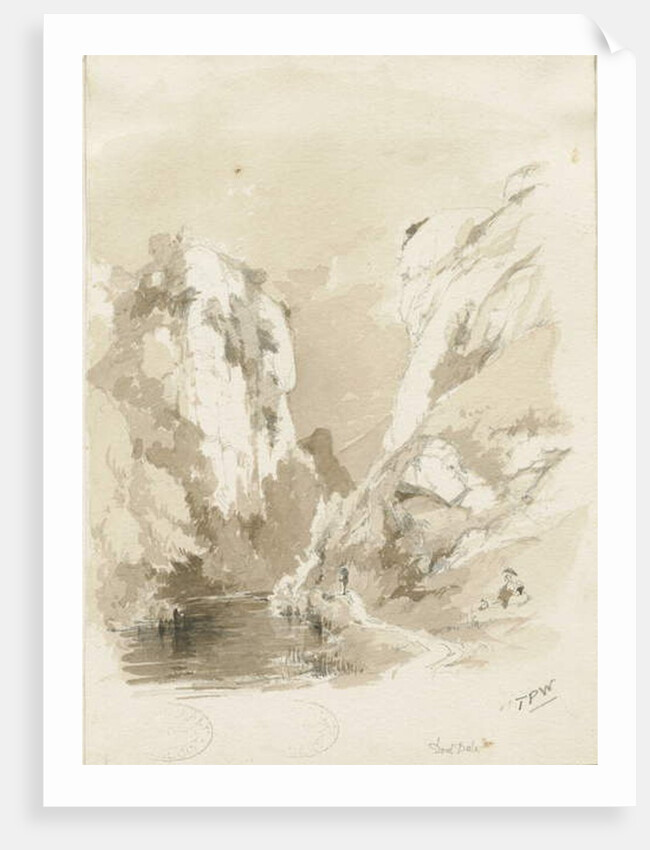 Dovedale - landscape: pencil and wash drawing, nd [1817-1845] by Thomas Peploe Wood