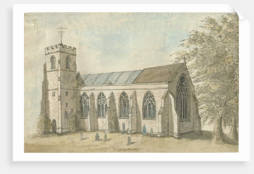 Drayton Bassett Church: water colour painting, nd[1762-1802] by Stebbing Shaw