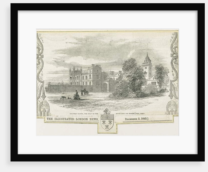 Draton Bassett - 'Drayton Manor' : woodcut engraving by William Linton