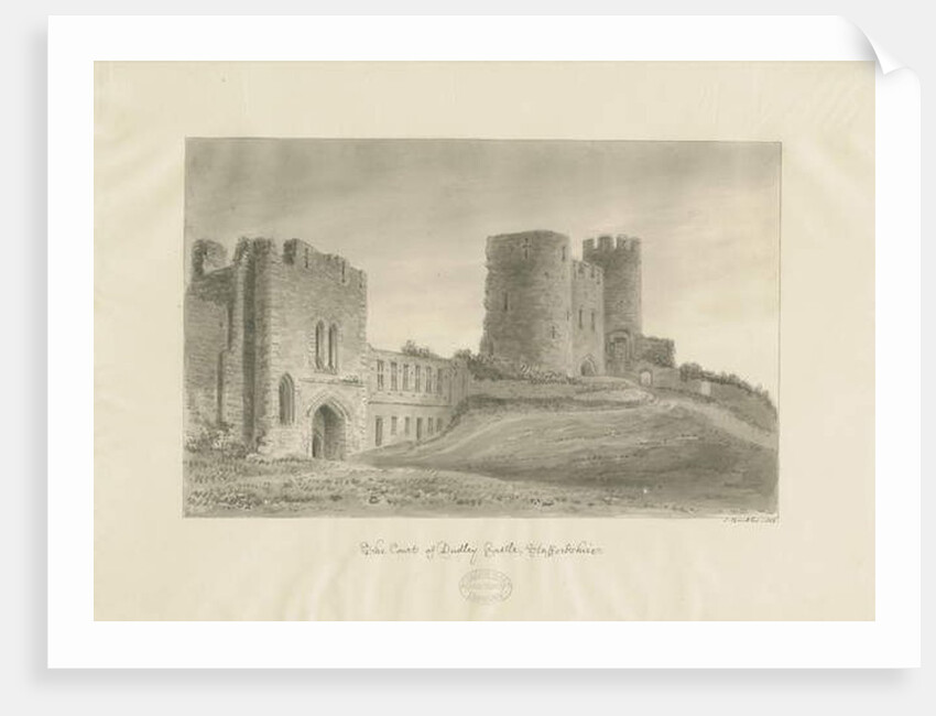 Dudley Castle - The Keep: sepia drawing, 1812 by John Buckler