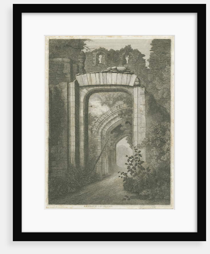Dudley Castle - The Entrance: etching, 1828 by School English