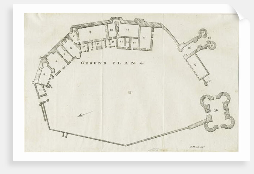 Dudley Castle: lithograph by Luke Booker