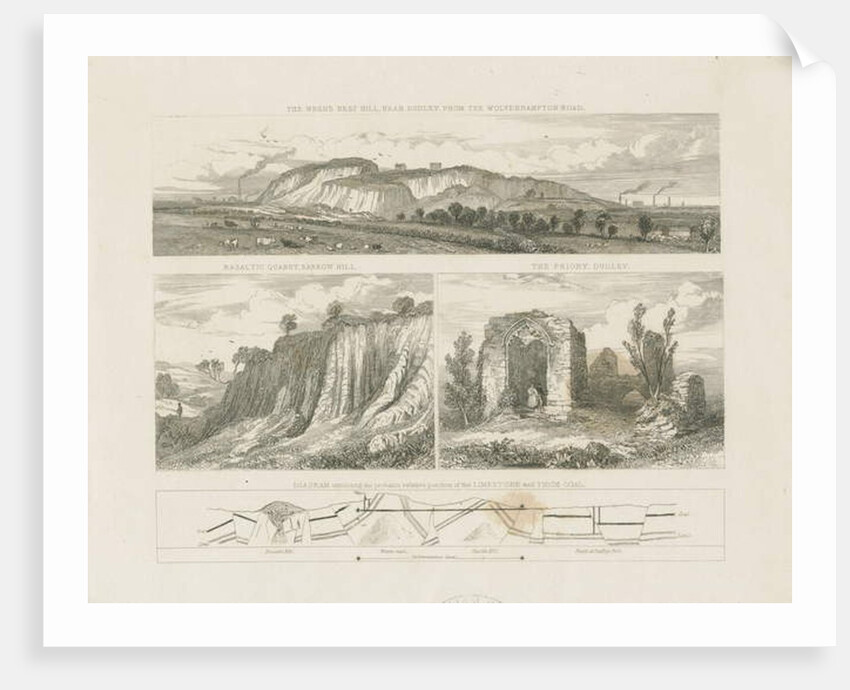 Dudley - Wren's Nest Hill: steel engraving, nd [?19th cent] by School English