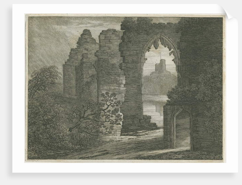 Dudley Castle - The Keep: etching, 1818 by School English