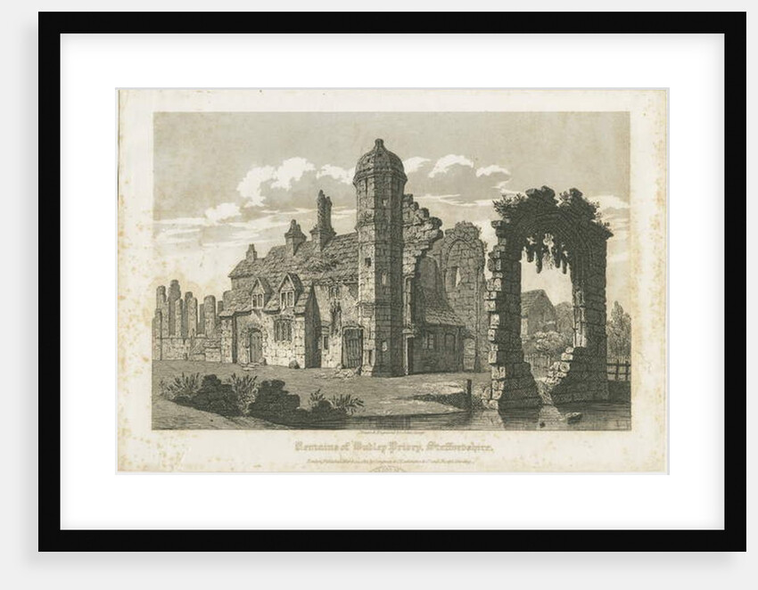 Dudley Priory: engraving, nd [c 1821] by John Coney