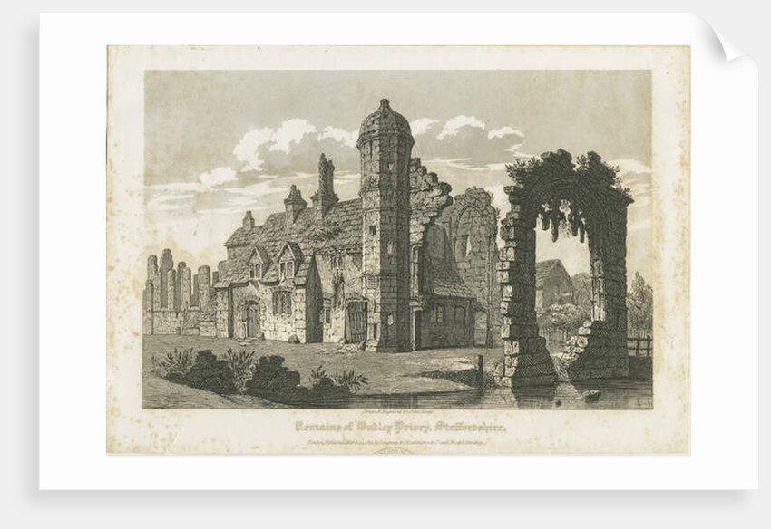 Dudley Priory: engraving, nd [c 1821] by John Coney