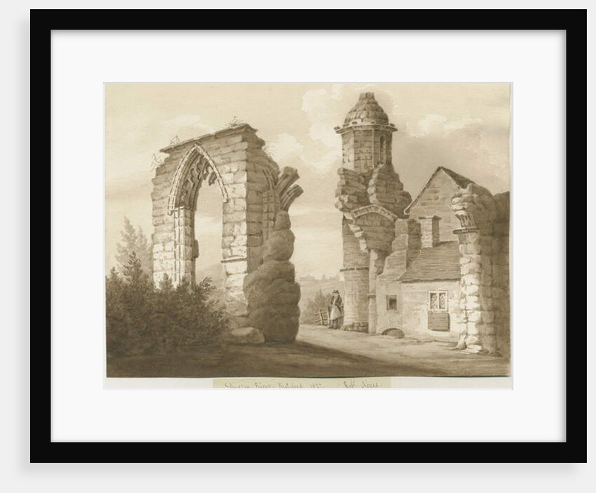 Dudley Priory: sepia wash drawing, 1827 by Robert Noyes