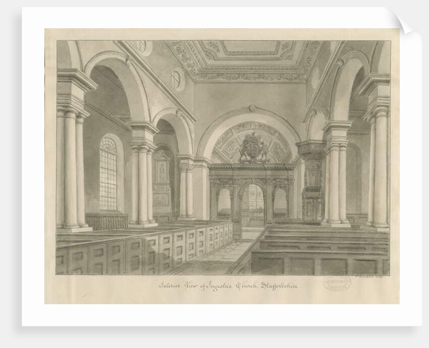 Interior of Ingestre Church by John Buckler
