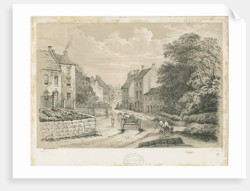Eccleshall Village: lithograph by Louis Haghe