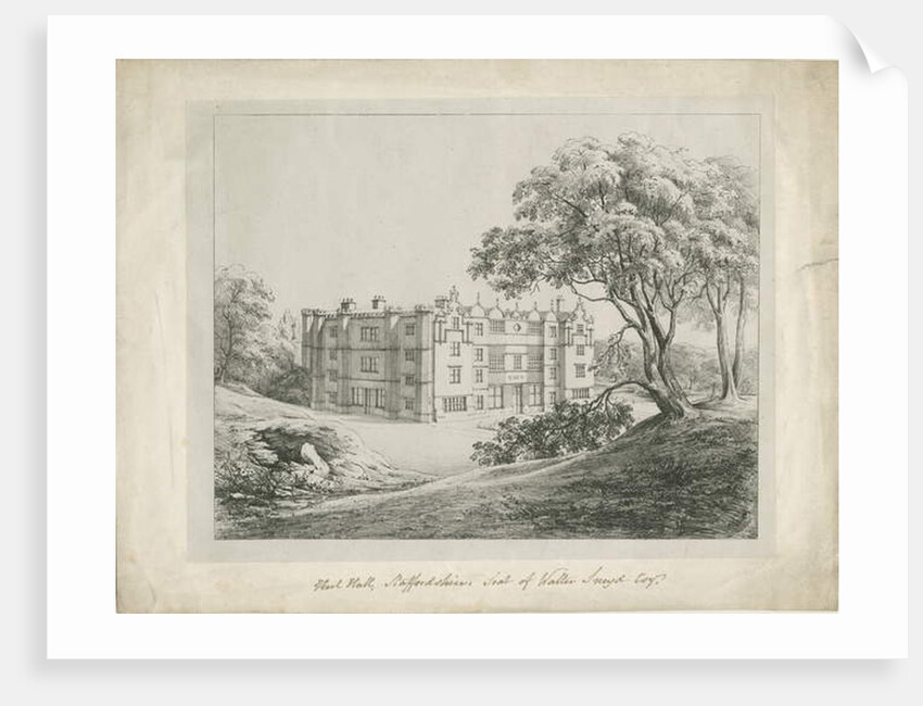 Keele Hall: lithograph by School English