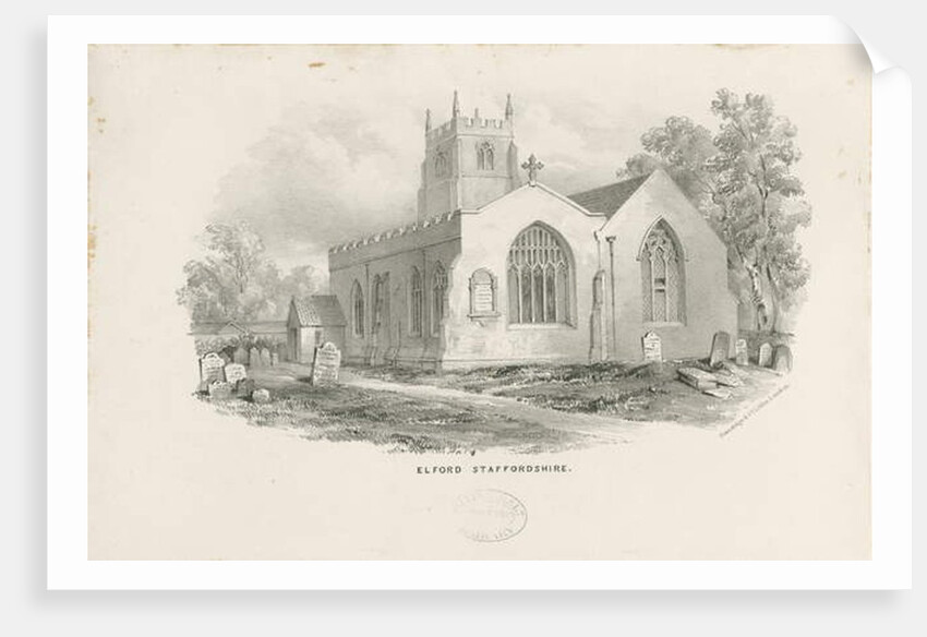 Elford Church: lithograph, nd [19th cent] by School English