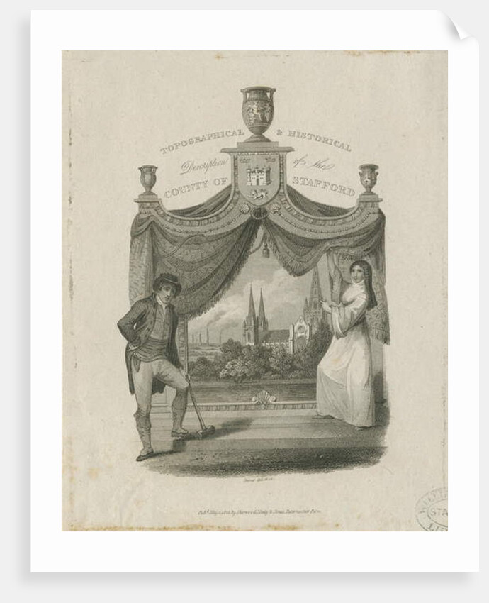 Lichfield Cathedral - South West View: engraving, nd [c 1820] by James Storer