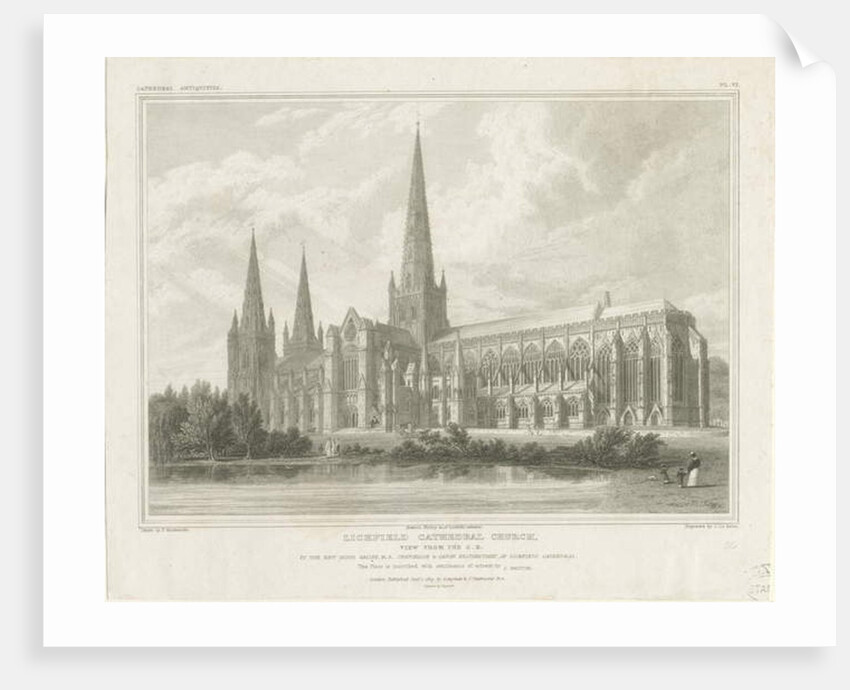 Lichfield Cathedral - South East View by John Britton