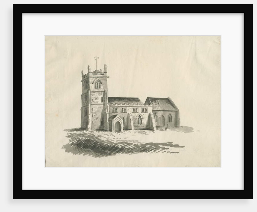 Kings Bromley Church: sepia drawing, nd [c 1770] by School English