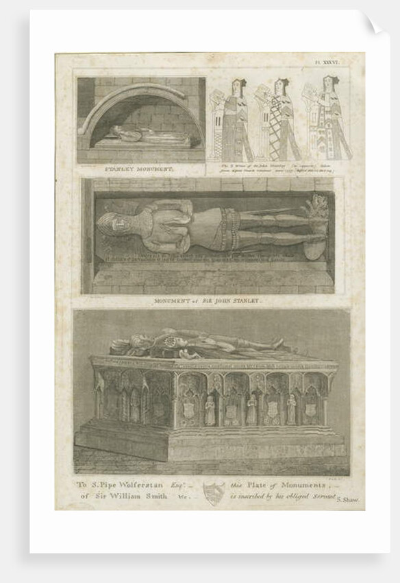 Elford Church - 'The Stanley Monument': engraving, nd [?19th cent] by Stebbing Shaw