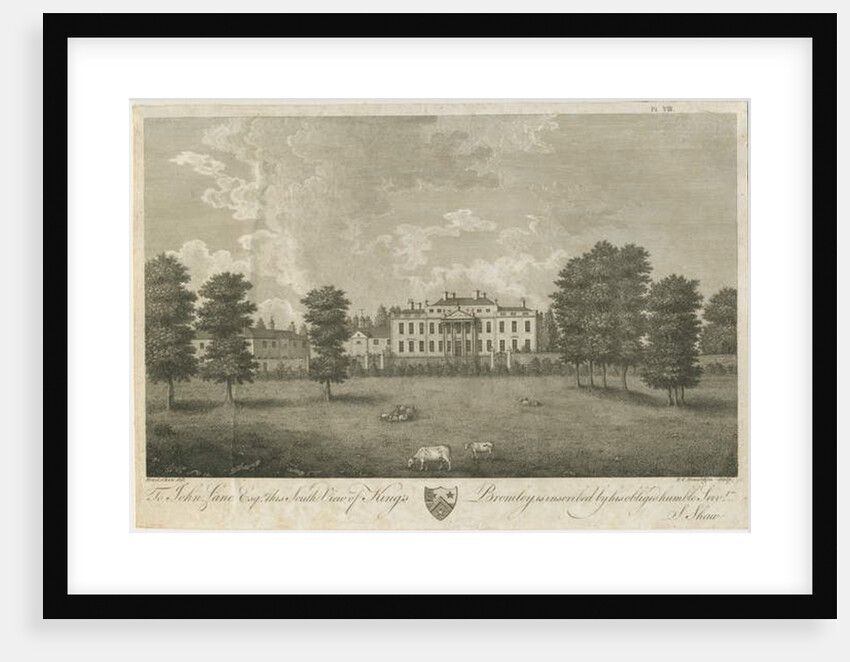 Kings Bromley Hall: engraving, [17]96 by Stebbing Shaw