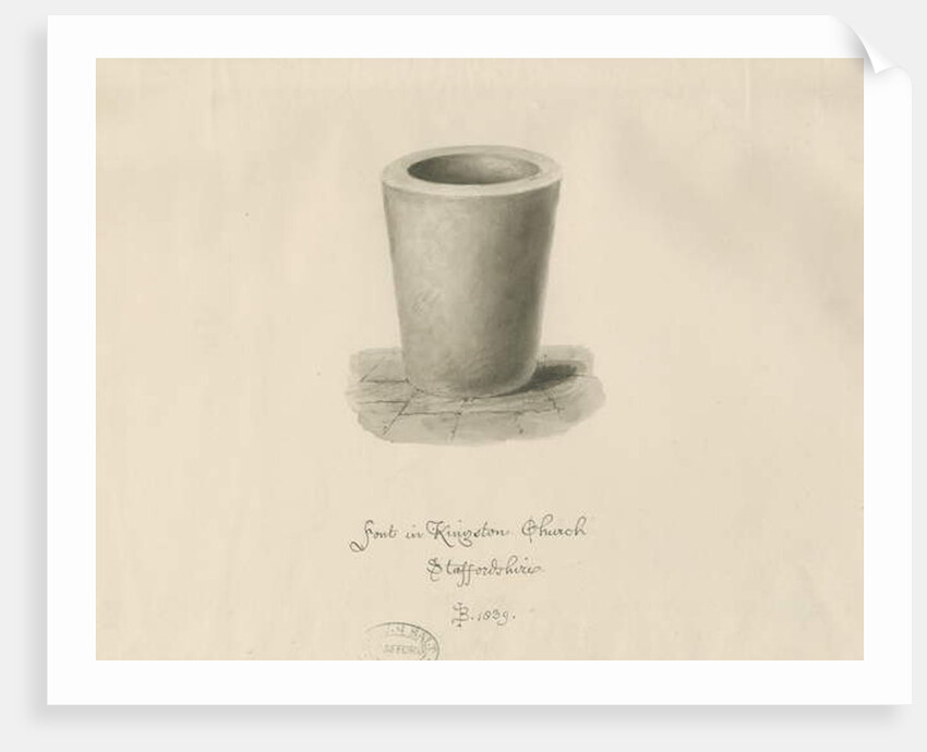 Font in Kingstone Church by John Buckler