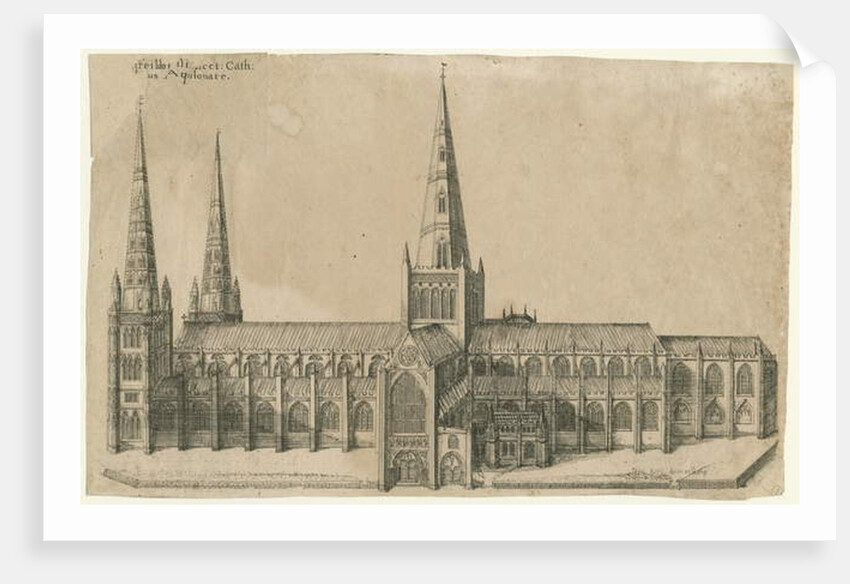 Lichfield Cathedral - South View by William Dugdale