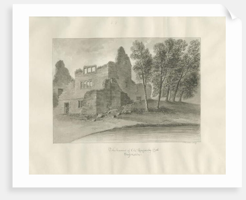 Biddulph - Knypersley Hall [old] : sepia drawing, 1847 by John Buckler