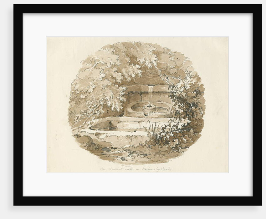 Biddulph - Ancient Well in Knypersley Woods: sepia drawing, 1838 by Thomas Peploe Wood