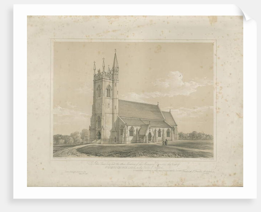 Leek - St. Luke's Church: lithograph, nd [?mid 19th cent] by School English