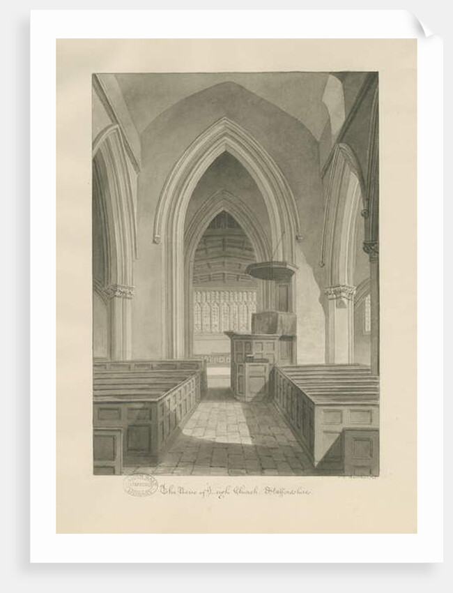 Interior of Leigh Church by John Chessell Buckler