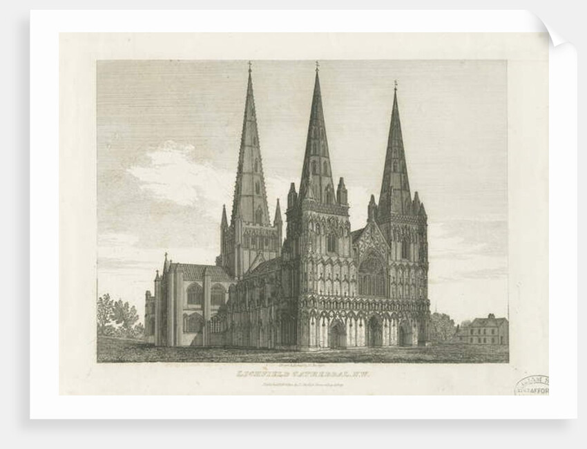 Lichfield Cathedral - West Front by John Chessell Buckler