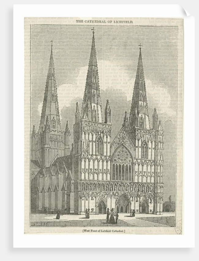Lichfield Cathedral - West Front by School English
