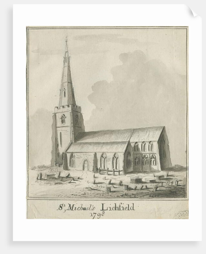 Lichfield - St. Michael's Church: pen and sepia wash drawing, 1798 by School English
