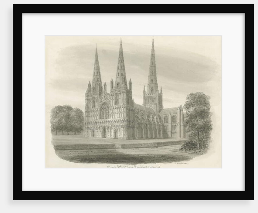 Lichfield Cathedral - South West View by John Buckler