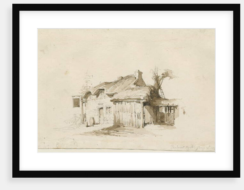 Fradswell - Cottage on Heath: pencil and wash drawing, 15 Jan 1840 by Thomas Peploe Wood