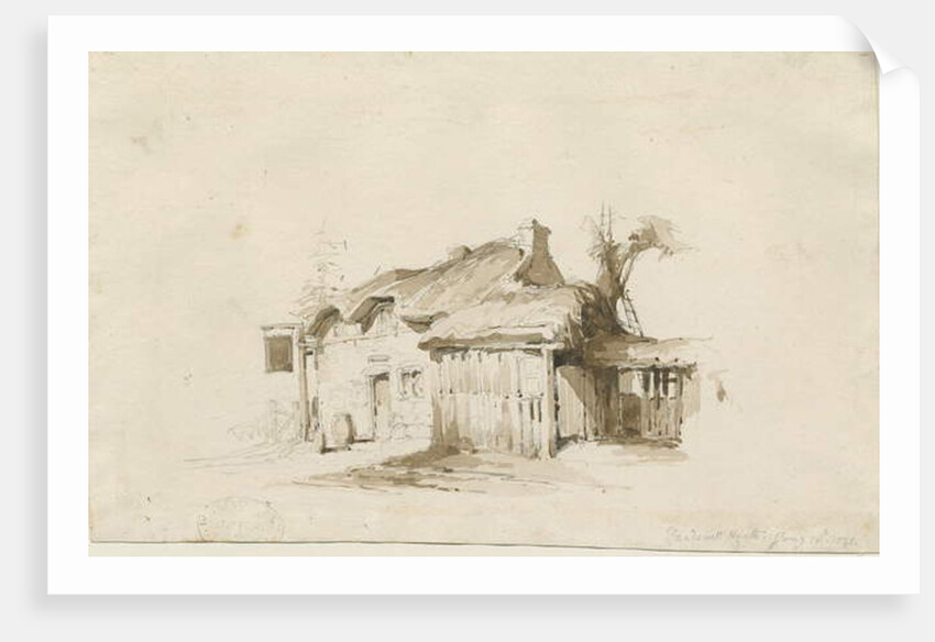 Fradswell - Cottage on Heath: pencil and wash drawing, 15 Jan 1840 by Thomas Peploe Wood