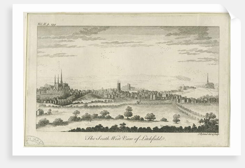 Lichfield - South West View: engraving, nd [c 1764] by School English