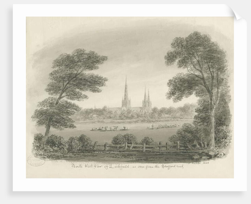 Lichfield Cathedral - North West View by John Buckler