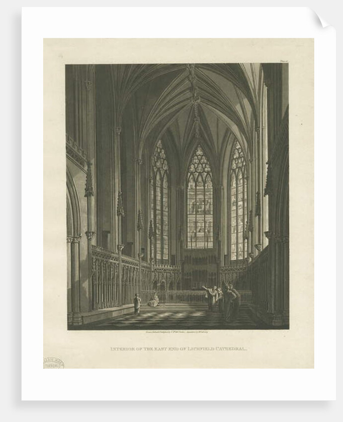 Interior of Lichfield Cathedral - Lady Chapel: aquatint engraving, nd [c 1813] by Charles Wild