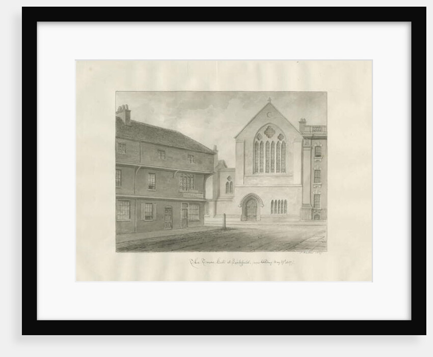 Lichfield - Guildhall: sepia drawing, 1847 by John Buckler
