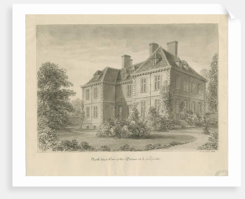 Lichfield - Bishop's Palace in The Close by John Buckler