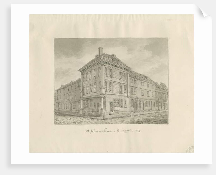 Lichfield - Birth-place of Dr. Johnson: sepia drawing, 1824 by John Chessell Buckler