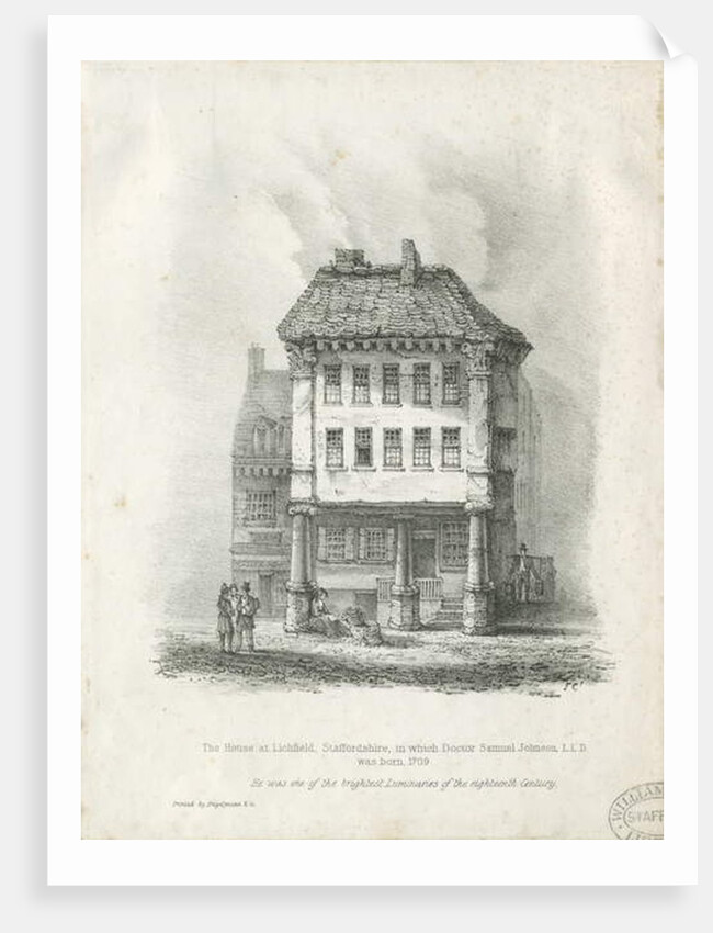Lichfield - Birth-place of Dr. Johnson: lithograph, nd [19th cent] by School English