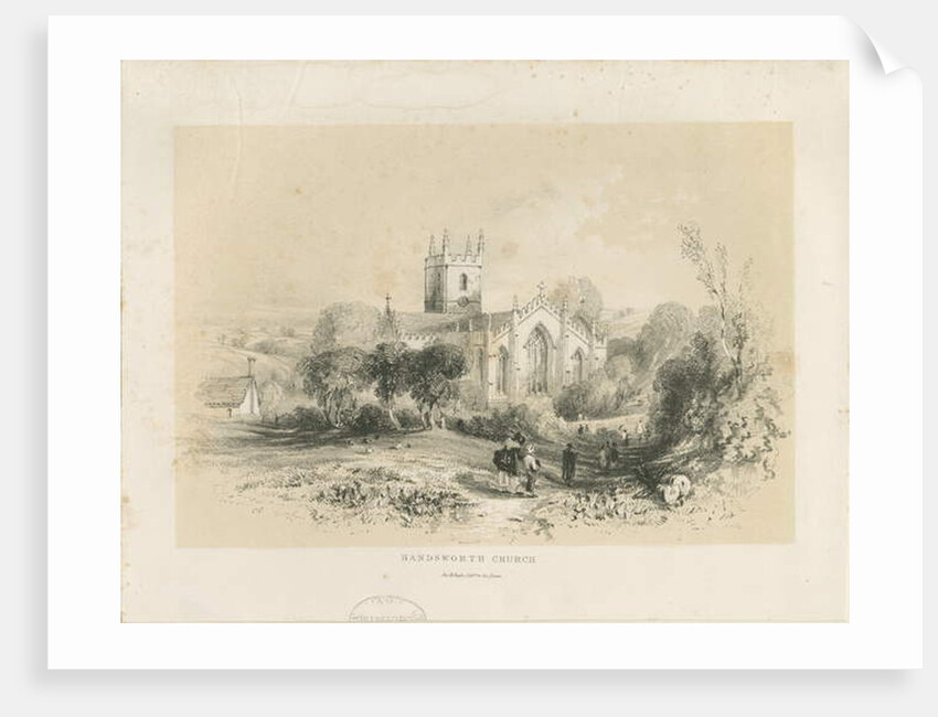 Handsworth Church: lithograph by Louis Haghe