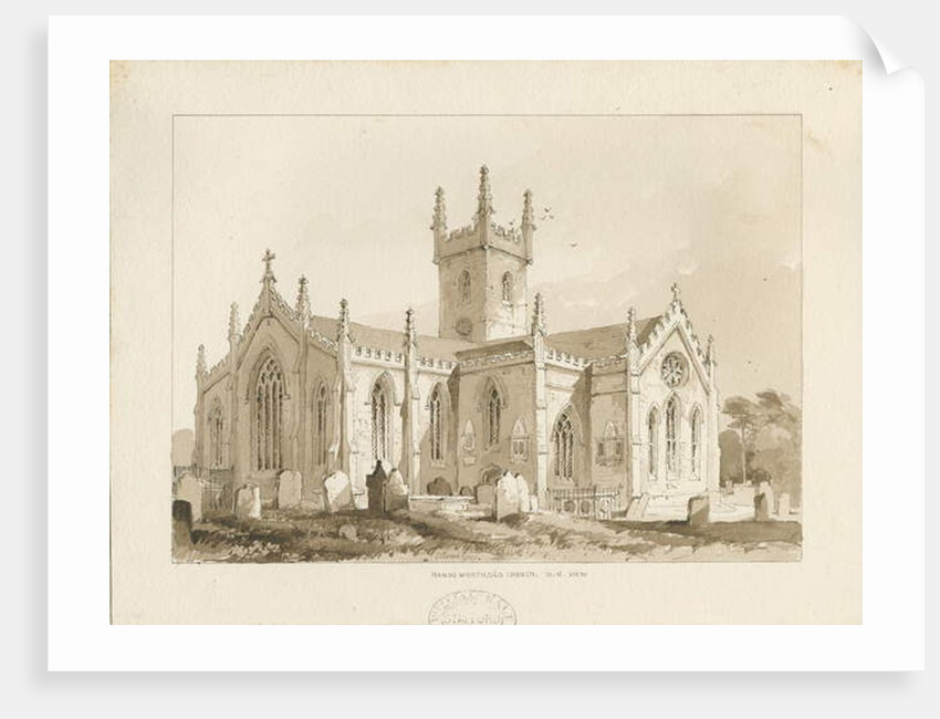 Handsworth Church: sepia drawing, 1841 by Thomas Peploe Wood