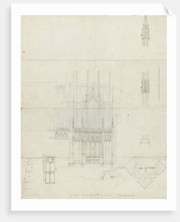 Interior of Lichfield Cathedral - Reredos to Altar by School English
