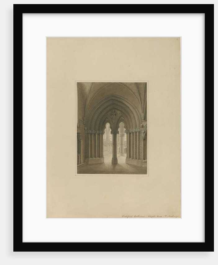 Interior of Lichfield Cathedral - Chapter House doorway by Frederick Mackenzie