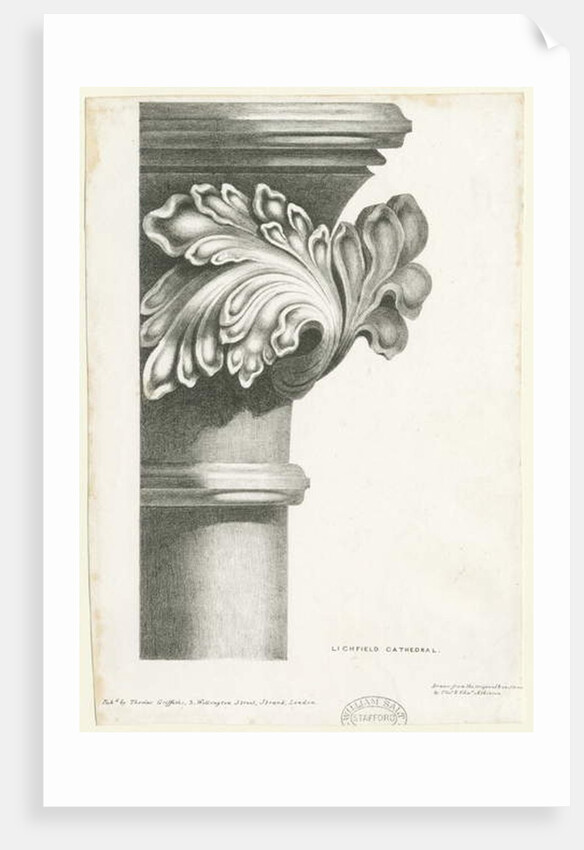 Interior of Lichfield Cathedral - Carved foliage: lithograph, nd [?19th cent] by Thomas Witlam Atkinson