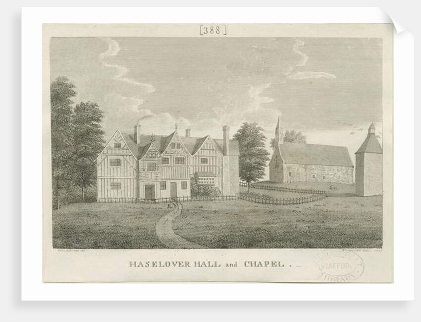 Haselour Chapel: engraving, 1797 by Stebbing Shaw