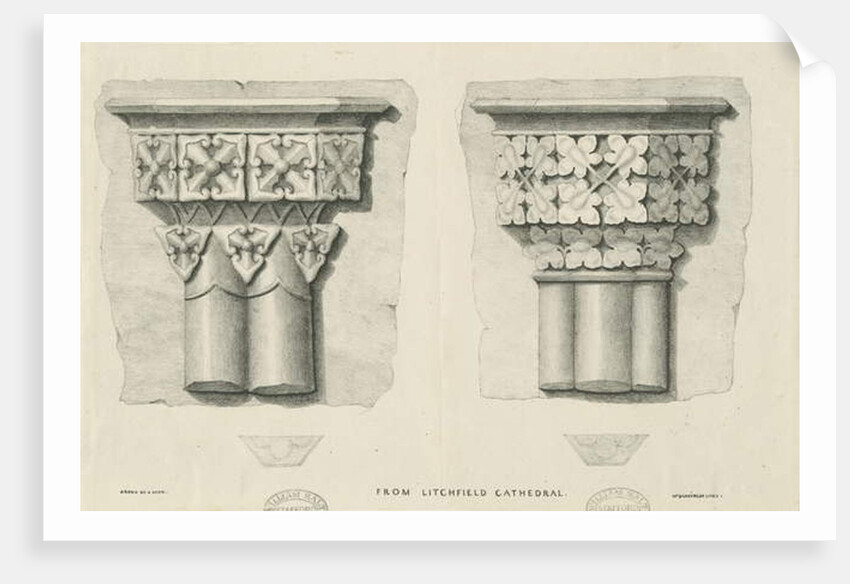 Interior of Lichfield Cathedral - Carved Foliage by School English