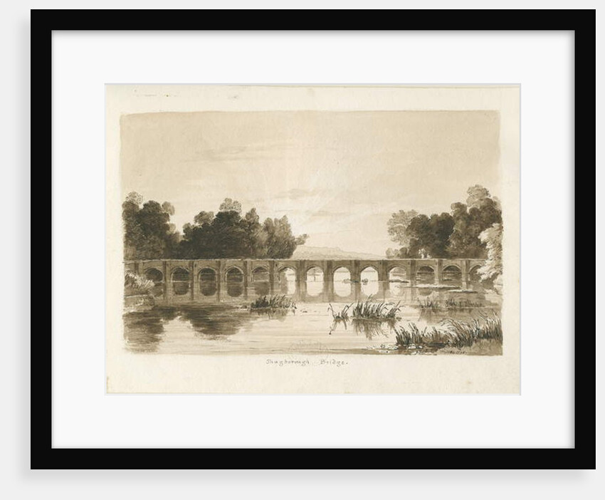 Shugborough Bridge: sepia drawing, 1836 by Thomas Peploe Wood