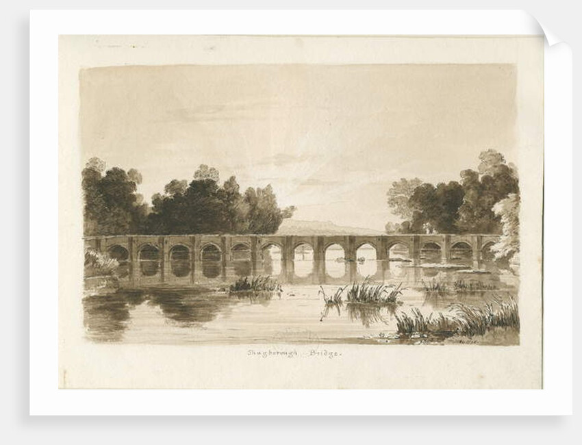 Shugborough Bridge: sepia drawing, 1836 by Thomas Peploe Wood