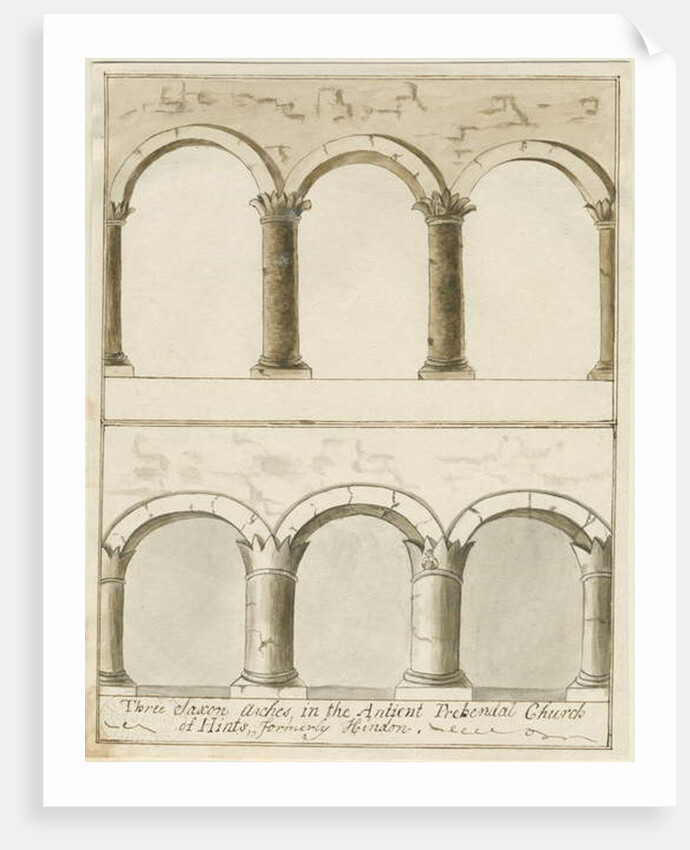 Interior of Hints Church: pen and wash drawing, nd [c 1750] by School English